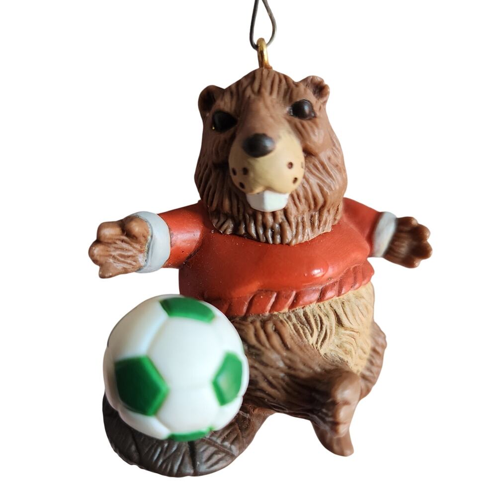 Vintage 1985 Hallmark Keepsake Ornament Soccer Beaver